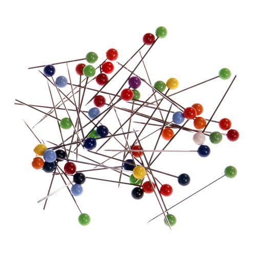 COLOURED HEAD ASSORTED PINS (34MM X 0.65MM)